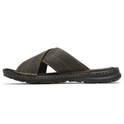 Online Rockport Men'S Darwyn Cross Band Slide Brown Ii Leather