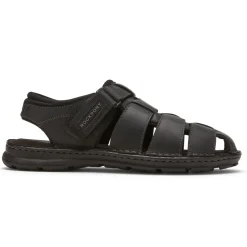 Sale Rockport Men'S Darwyn Fisherman Slingback Sandal Black Leather 2