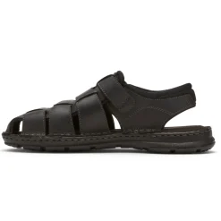 Sale Rockport Men'S Darwyn Fisherman Slingback Sandal Black Leather 2