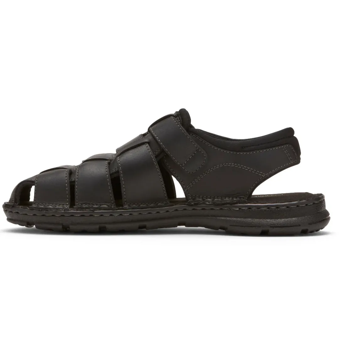 Sale Rockport Men'S Darwyn Fisherman Slingback Sandal Black Leather 2
