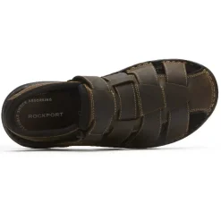 Best Rockport Men'S Darwyn Fisherman Slingback Sandal Brown Ii Lea