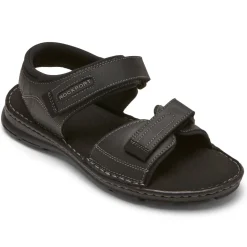 Fashion Rockport Men'S Darwyn Quarter-Strap Sandal Black Leather 2