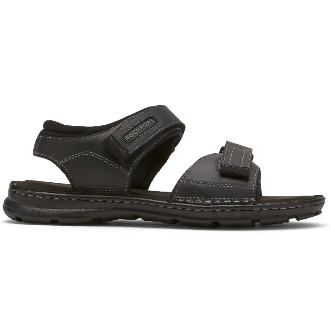Fashion Rockport Men'S Darwyn Quarter-Strap Sandal Black Leather 2