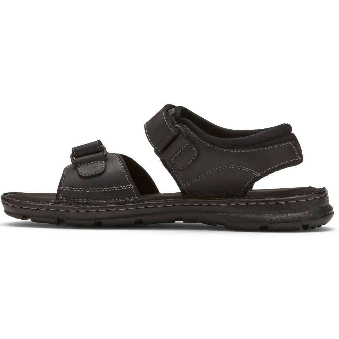Fashion Rockport Men'S Darwyn Quarter-Strap Sandal Black Leather 2