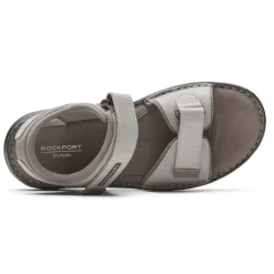 Online Rockport Men'S Darwyn Quarter-Strap Sandal Stone Nubuck
