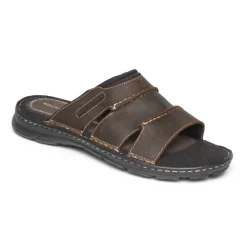 New Rockport Men'S Darwyn Slide Brown Ii Lea