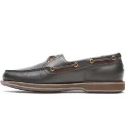 Outlet Rockport Men'S Perth Boat Shoe Dark Brown Pull Up