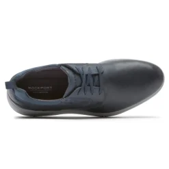 New Rockport Men'S Total Motion City Plain Toe Oxford Navy Tumbled