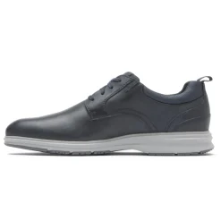 New Rockport Men'S Total Motion City Plain Toe Oxford Navy Tumbled