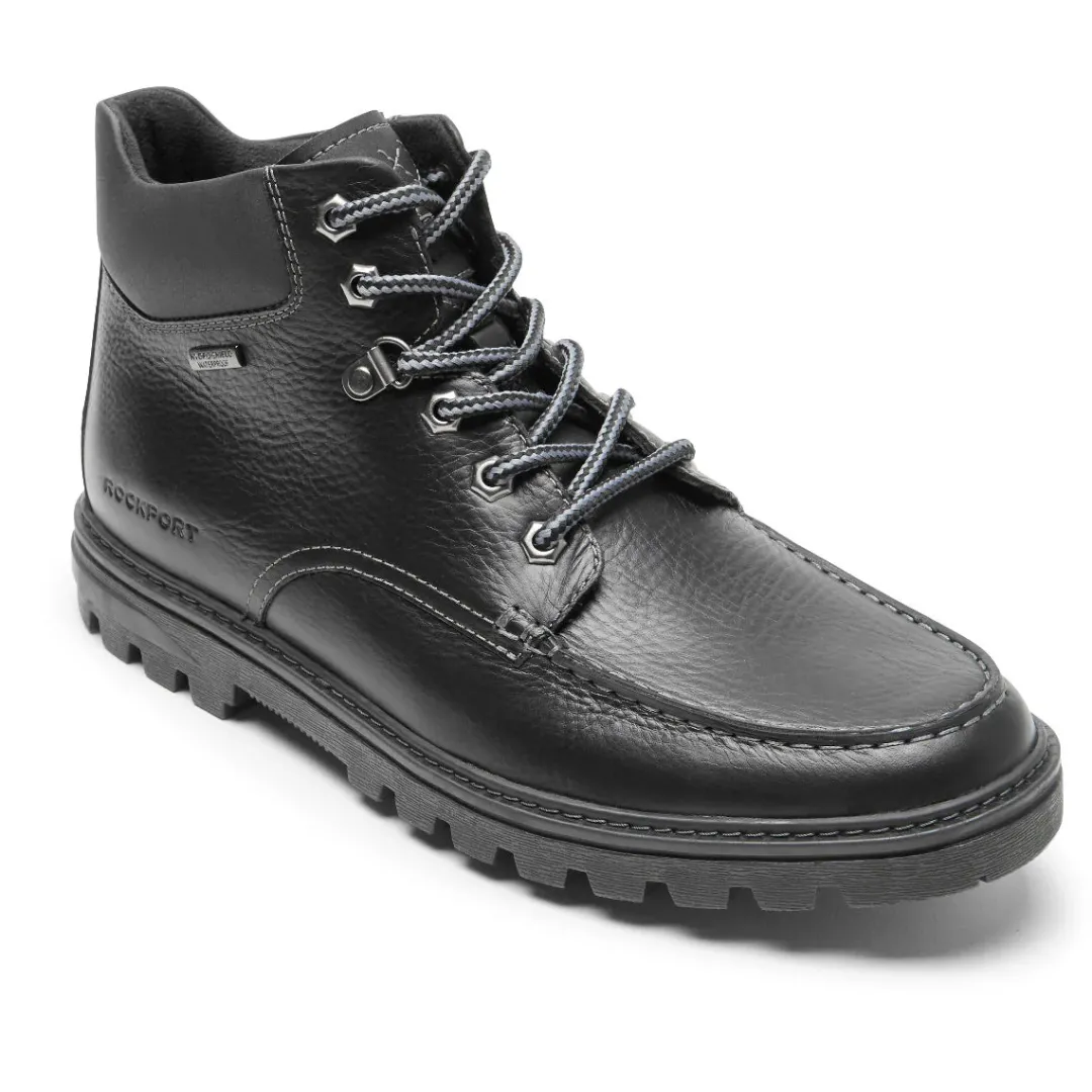 Hot Rockport Men'S Weather Or Not Waterproof Moc Toe Boot Black Leather