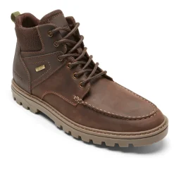 New Rockport Men'S Weather Ready Waterproof Moc Toe Boot Java Leather/Suede