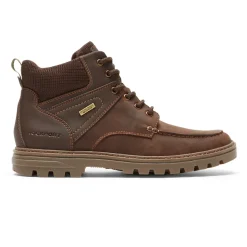 New Rockport Men'S Weather Ready Waterproof Moc Toe Boot Java Leather/Suede