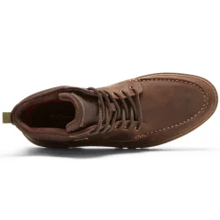 New Rockport Men'S Weather Ready Waterproof Moc Toe Boot Java Leather/Suede