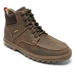 New Rockport Men'S Weather Ready Waterproof Moc Toe Boot New Tan Leather/Suede