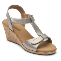 Online Rockport Women'S Blanca T-Strap Sandal Taupe Metallic