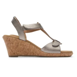 Online Rockport Women'S Blanca T-Strap Sandal Taupe Metallic