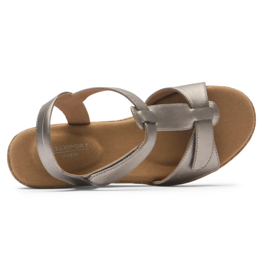 Online Rockport Women'S Blanca T-Strap Sandal Taupe Metallic