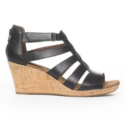 Outlet Rockport Women'S Briah Gladiator Sandal Black Leather
