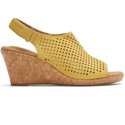 Sale Rockport Women'S Briah Perforated Slingback Sandal Sweet Corn