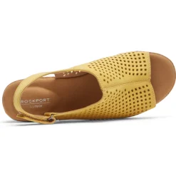 Sale Rockport Women'S Briah Perforated Slingback Sandal Sweet Corn
