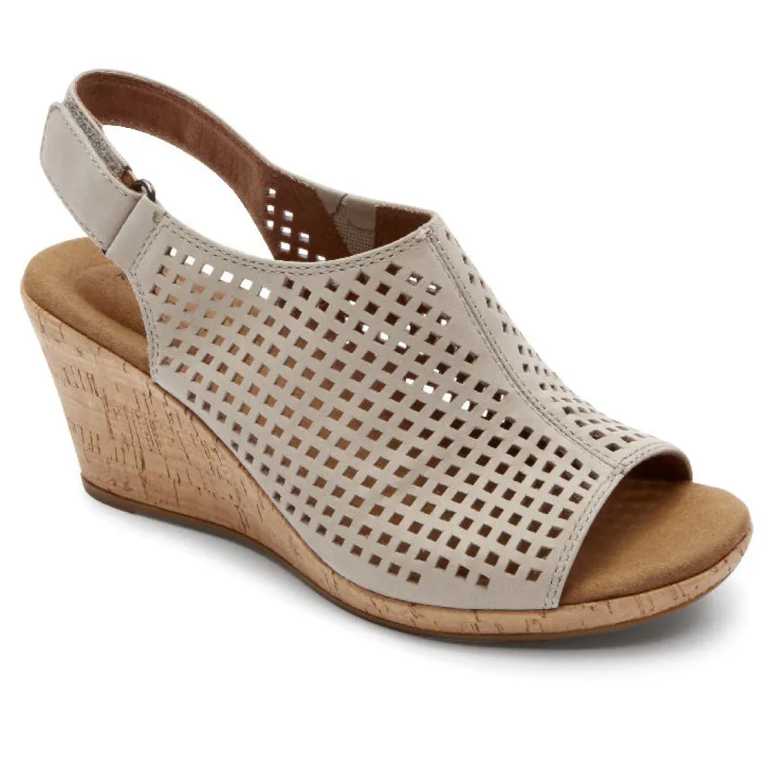 Sale Rockport Women'S Briah Perforated Slingback Sandal Taupe Leather