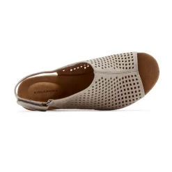 Sale Rockport Women'S Briah Perforated Slingback Sandal Taupe Leather