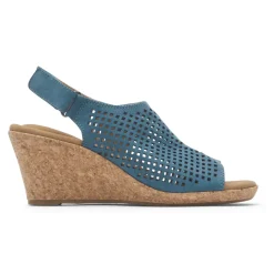 Clearance Rockport Women'S Briah Perforated Slingback Sandal Bluestone