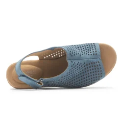 Clearance Rockport Women'S Briah Perforated Slingback Sandal Bluestone
