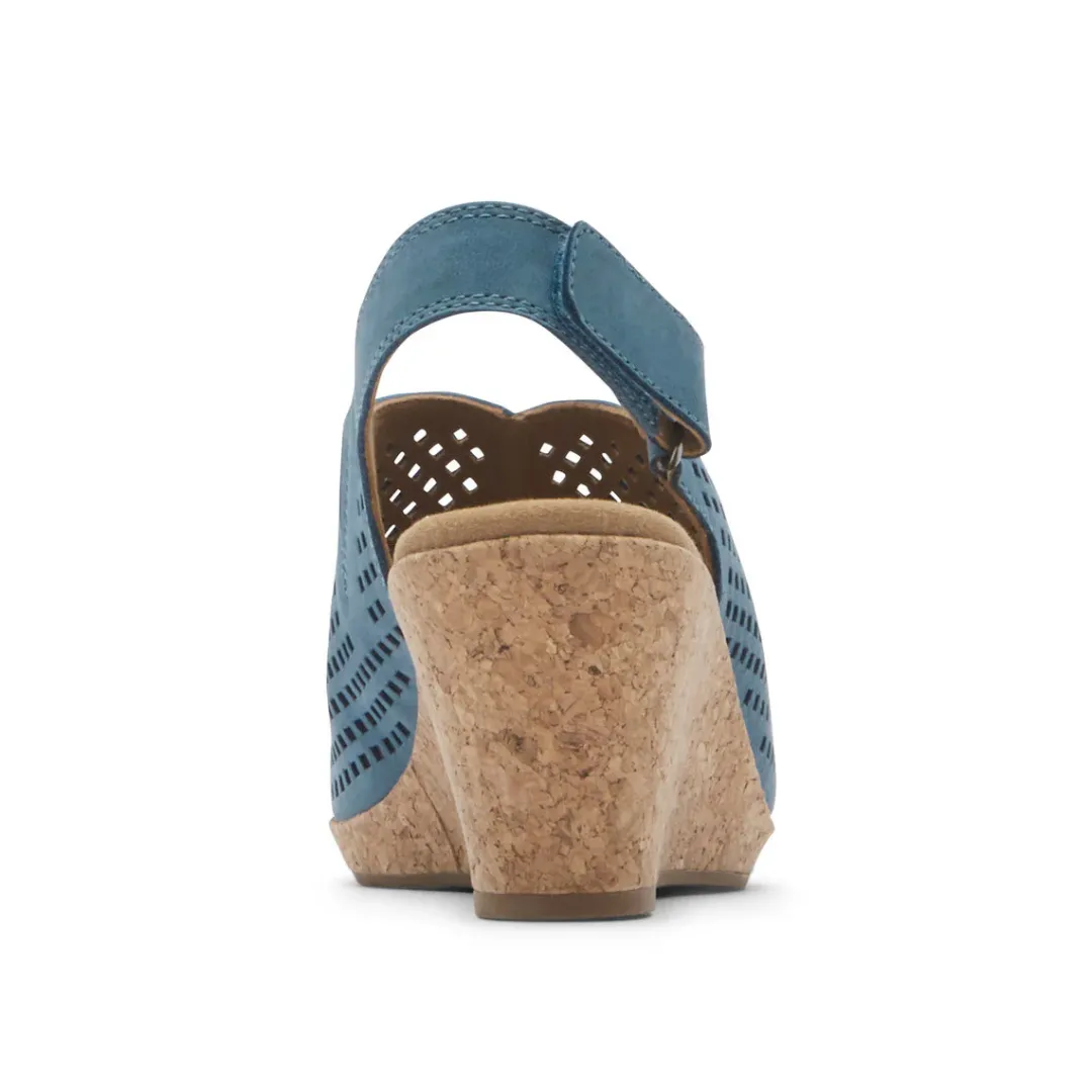 Clearance Rockport Women'S Briah Perforated Slingback Sandal Bluestone