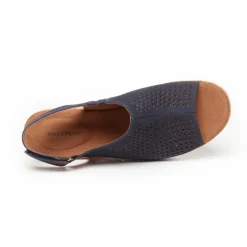New Rockport Women'S Briah Perforated Slingback Sandal Navy