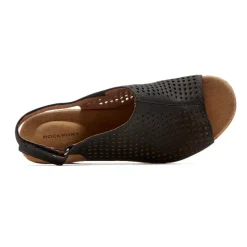 Fashion Rockport Women'S Briah Perforated Slingback Sandal Black Nubuck