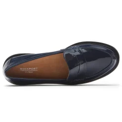 New Rockport Women'S Kacey Penny Loafer Navy Patent