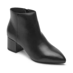 New Rockport Women'S Milia Block Bootie Black Lthr