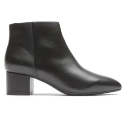 New Rockport Women'S Milia Block Bootie Black Lthr