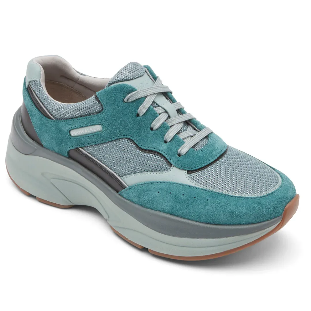 Online Rockport Women'S Prowalker Eco Sneaker Verdigris Suede/Textile Eco