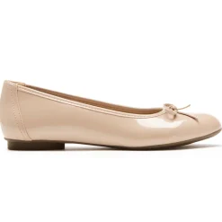 Sale Rockport Women'S Reagan Ballet Flat Neutral Beige Patent Synthetic