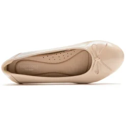 Sale Rockport Women'S Reagan Ballet Flat Neutral Beige Patent Synthetic