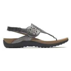New Rockport Women'S Ridge Circle Cutout Thong Pewter