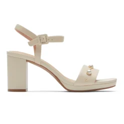 Hot Rockport Women'S Tabitha 2-Strap Heel Vanilla Pearl