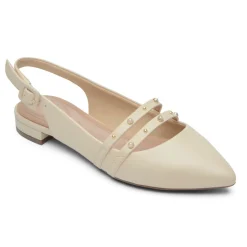 New Rockport Women'S Total Motion Adelyn Strappy Slingback Shoe Vanilla/Pearl