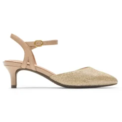 Clearance Rockport Women'S Total Motion Kalila Ankle Strap Heel Nude Glam