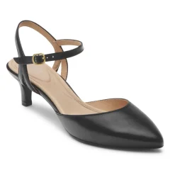 New Rockport Women'S Total Motion Kalila Ankle Strap Heel Black