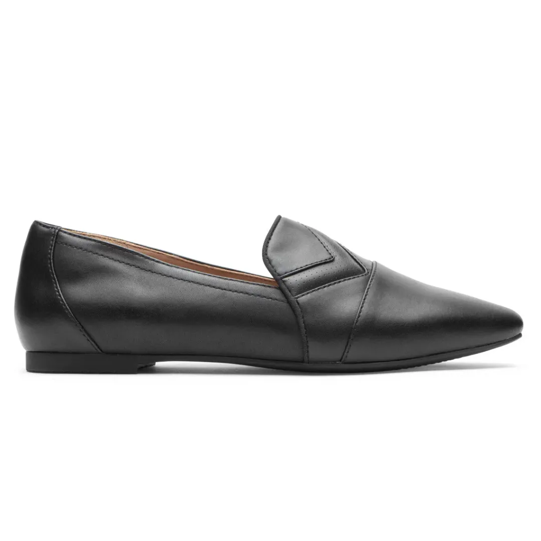 Sale Rockport Women'S Total Motion Laylani Chevron Slip-On Loafer Black Lthr