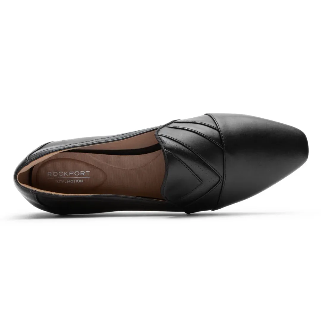 Sale Rockport Women'S Total Motion Laylani Chevron Slip-On Loafer Black Lthr