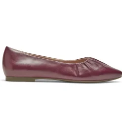 Online Rockport Women'S Total Motion Laylani Gathered Flat Tawny Port Lthr