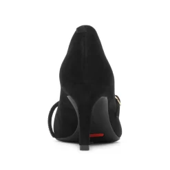 Outlet Rockport Women'S Total Motion 75Mm Heeled Mary Jane Black Suede Glam