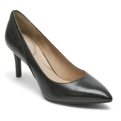 New Rockport Women'S Total Motion 75Mm Pieced Heel Black/Lizard