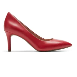 Clearance Rockport Women'S Total Motion 75Mm Pointed Toe Heel Scarlet Lthr