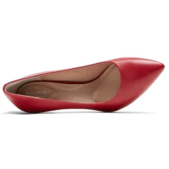 Clearance Rockport Women'S Total Motion 75Mm Pointed Toe Heel Scarlet Lthr