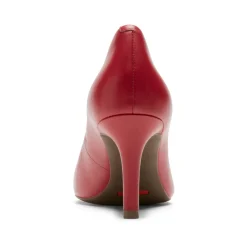 Clearance Rockport Women'S Total Motion 75Mm Pointed Toe Heel Scarlet Lthr